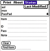PassPad menu
